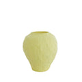 **Elegant Yellow Textured Ceramic Vase - Modern Home Décor**