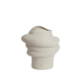 Modern Textured White Ceramic Vase - Sculptural Design for Home Decor