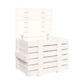 White Wooden Storage Crate with Lid – Versatile Organizer for Indoor and Outdoor Use